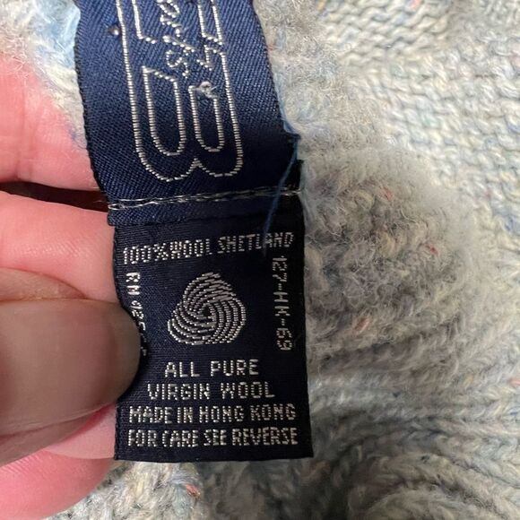 Vintage 80’s Wool Patchwork Chunky knit Pastel Sweater Womens M - Picture 5 of 5